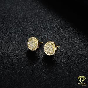 Boucles d'oreilles rondes en argent Sterling 925, diamant Moissanite, bijoux de luxe scintillants, cadeau pour femmes et hommes, vente en gros à la mode - Product Image 2
