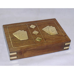 Promotional Wooden Dominoes and <b>Dice</b> Box for Automotive Education Thank You Gifts - Product Image 1