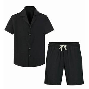 Wholesale Custom Made Men's Oversized <b>T</b>-<b>Shirt</b> Matching Shorts Set <b>Polyester</b>/Cotton Knitted Fabric Quick Dry Summer Streetwear - Product Image 1