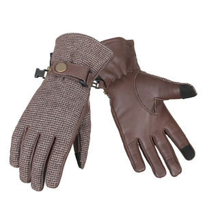 Solid Color Casual Touchscreen Unisex Leather <b>Gloves</b> Fashion Winter Warm Leather <b>Gloves</b> <b>for</b> Sale - Product Image 1