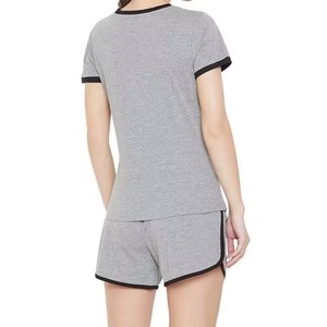 Ensembles d'été sur mesure à col rond pour femmes, faible MOQ, personnalisables, 100 % coton, manches courtes, pour le sport et le fitness - Product Image 5