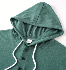 Men's Vintage Style Casual Plus Size Slim Fit Comfortable Skin-Friendly Trendy Winter Home Wear Button-<b>Up</b> Hooded Long Sweatshirt - Product Image 5