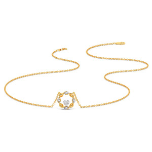 Collar con Colgante de Corazón en Espiral con Diamantes y Marco Dorado Esculpido, con un Diseño Romántico en el Centro - Product Image 2