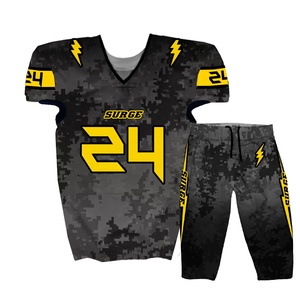 El mejor uniforme de fútbol americano personalizado para hombres, camiseta bordada de sarga de aparejos juveniles de manga corta, Tops, Material de poliéster - Product Image 1