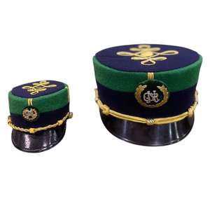 Custom Portugal Embroidered Peak Cap Black with Gold <b>Band</b> 56-58CM Formal <b>Hat</b> for Business Use Unisex Adult - Product Image 3