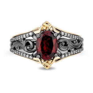 Anillo de Cóctel de Lujo para Mujer, Estilo Vintage, Joyas Imperiales, Plata 925, Diamante Ovalado con Engaste en Bisel, Perla de Agua Dulce, Chapado en Oro - Product Image 4
