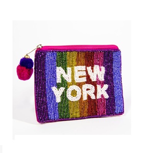 Home daily Use Embroidered Coin purse with Zipper Closure Green Color Premium Embroidery <b>Seed</b> Beads Coin Pouch Handmade Product - Product Image 2
