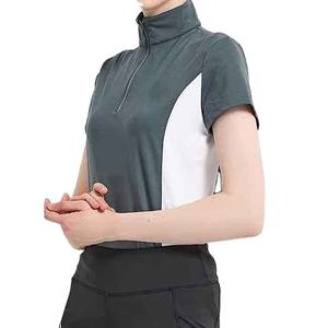 Vêtement de base équestre pour femmes, respirant, en polyester et élasthanne, à manches courtes, personnalisable avec logo, pour la compétition - Product Image 5