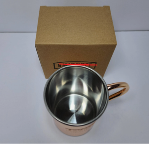 Taza de Cobre Hecha a Mano, Taza de Acero Inoxidable para Moscow Mule de 16 oz, Reutilizable, Portátil, Estilo Clásico para Fiestas - Product Image 4
