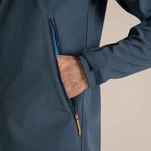 Veste en polaire gris foncé pour homme, col montant, fermeture éclair, couleur unie, polyester, vêtement d'automne, coupe classique, respirante - Product Image 6