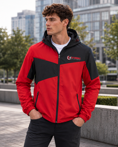 เสื้อแจ็คเก็ตกันลมสำหรับผู้ชาย FLY HUMBLE SPORTSWEAR รุ่นฤดูหนาว ผ้า softshell แบบกำหนดเองได้ ราคาประหยัด แฟชั่นลำลอง ระบายอากาศได้ดี มีฮู้ด ผ้าฟลีซ ไนลอน/คอตตอน - Product Image 1