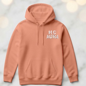 Sudadera con Capucha de Primera Calidad, Color Rosa Bebé, con Logotipo Bordado en Chenilla Personalizado, Sostenible y de Alta Calidad - Product Image 3