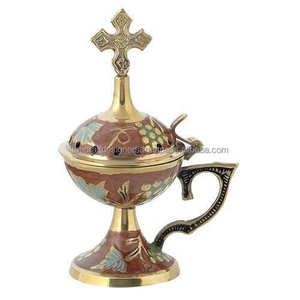 Brûleur d'encens de qualité exclusive croix sur le dessus services publics d'église approvisionnement religieux odeur de parfum brûleur d'encens vente chaude - Product Image 2