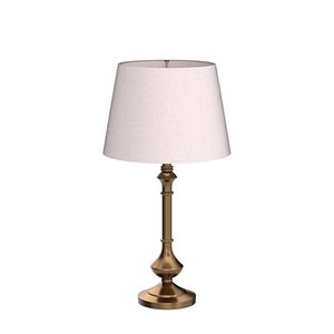 Lampe de table en laiton antique de luxe avec abat-jour en tissu blanc, lampe de chevet moderne pour salon, chambre à coucher, décoration de la maison - Product Image 4