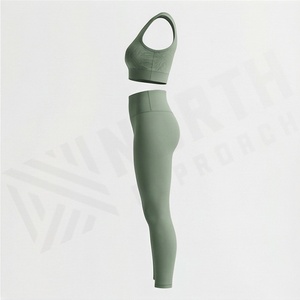 <b>One</b> Shoulder Elastic Activewear Legging Suit High Impact Sports Bra Womens Gym Workout Fitness Apparel Training Gear - Product Image 3