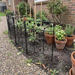 Panneau de clôture de jardin en fer forgé résistant à la rouille et facile à assembler ; sert de clôture de protection et de support pour les plantes dans la cour. - Product Image 4