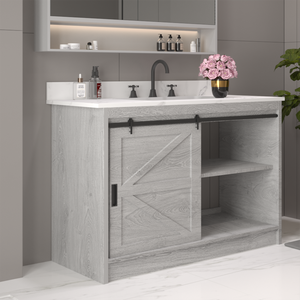 Ensemble de vanité autoportante pour salle de bain hôtel villa appartement vanités modernes JY Vietnam Factory - Product Image 6