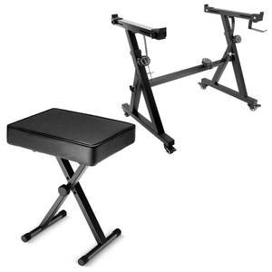 Supporto per Pianoforte Regolabile Stile Z con Panca Imbottita Spessa e Ruote KS Z1 BLK HD KBB BLK HD Modello D0100H58ME2 - Product Image 1