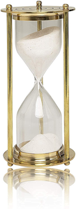 Sablier vintage doré avec cadre métallique décoratif et verre, idéal pour le bureau, la décoration intérieure et comme cadeau - Product Image 5