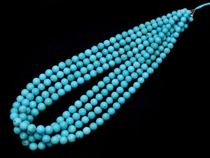 AAA+ Turquoise 5mm-7mm Smooth Round Beads Natural Genuine Arizona Turquoise High Quality Gemstone Loose Beads For Jewelry Making - Product Image 1