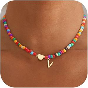 Regalos Navideños Coloridos para Adolescentes y Sobrinos, Gargantilla con Letras Modernas y Elegantes, Collar con Cuentas Iniciales para Niñas - Product Image 1