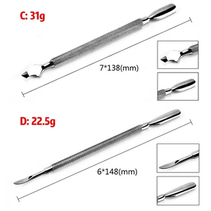 Juego de Herramientas Profesionales de Acero Inoxidable para Uñas, Empujador de Cutículas con Cuchilla Curva y Punta Afilada de Doble Cara para el Cuidado de los Dedos - Product Image 4