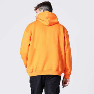 Custom <b>Men's</b> <b>Orange</b> Pullover Hoodie Fleece Hooded <b>Sweatshirt</b> Kangaroo Pocket Drawstring Casual Streetwear Oversized Fit - Product Image 6