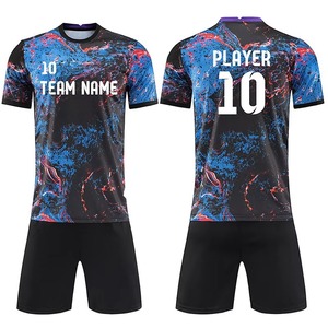 Ensemble de maillots de football sublimés personnalisés avec shorts, polyester respirant, uniforme d'équipe pour hommes, col rond, manches courtes, toutes saisons - Product Image 3