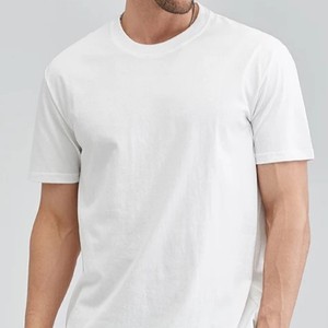 Camiseta de Manga Corta para Hombre, Color Borgoña, Cuello Redondo, 100% Algodón, Corte Regular, Color Sólido Informal, Tejido de Punto, Teñido Liso, OEM ODM - Product Image 3