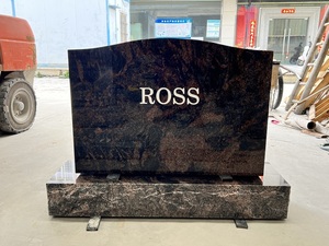 Lápida Conmemorativa <span class=keywords><strong>de</strong></span> Granito Rojo Aurora, Estilo Europeo Americano, Tallada con <span class=keywords><strong>Flores</strong></span>, Rosas y Pájaros, <span class=keywords><strong>para</strong></span> <span class=keywords><strong>Cementerio</strong></span> - Product Image 4