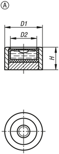 Nivel de burbuja cilíndrico redondo K1155, Forma: A, D1=20, H=12, Sensibilidad 30', Latón, Material: Poliamida - Product Image 5