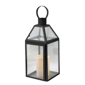 Modern <b>Black</b> Metal Glass <b>Candle</b> <b>Lantern</b> Pyramid Top Clear Hanging <b>Lantern</b> for Home Patio Wedding Decor - Product Image 1