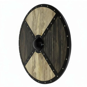 Bouclier Viking en bois de qualité supérieure, rond, style nordique classique, fabriqué à la main pour la décoration et l'utilisation en costume - Product Image 6