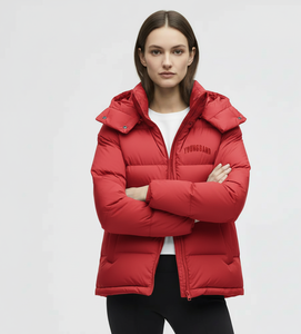 Manufacturers Custom Logo Winter Thick <b>Duck</b> <b>Down</b> Hooded Coats <b>Down</b> Shiny Black Puffer <b>Jacket</b> for Women - Product Image 3