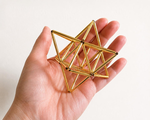 Handmade Golden Merkaba Star Sculpture Star <b>Decorative</b> Ornament with Elegant Gold Finish for Tabletop <b>Space</b> Home <b>Decor</b> Office - Product Image 6