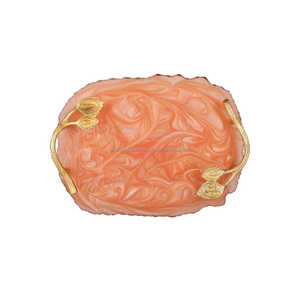 Plateau en résine plaqué artisanal plateau de service ensemble de sous-verres en bois de haute qualité personnalisé maison Restaurant occasions de nourriture indienne - Product Image 2