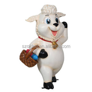 لحم الضأن عيد الفصح مع سلة من البيض مزلقة أرنب عشب منزل بيضة مقعد اليقطين الألياف الزجاجية عيد الميلاد عيد هالوين الديكور عطلة - Product Image 4