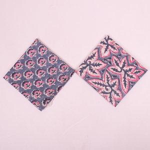 Écharpe carrée en coton à motifs floraux tendance, bandana multifonctionnel, printemps été, rose, violet, bandana à motifs - Product Image 1
