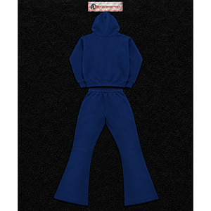 Conjunto Deportivo Azul Marino para Hombre, Sudadera con Cremallera Completa y Pantalones Acampanados, Conjunto de Dos Piezas, Ropa Deportiva Informal para Correr, Venta al Por Mayor - Product Image 6
