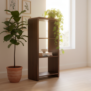 Display shelf Bookcase 3-shelf Bookcase <b>Storage</b> Rack Shelving Unit Open Shelving Backless Bookshelf Rubber wood MDF OAK Veneer - Product Image 4