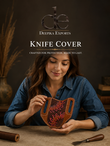 New Designer Hand <b>Tooled</b> Leather Knife Cover Western Style Outdoor for Folding Knife Stylish Knife Cover - Product Image 6