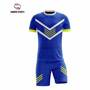 Maillots de football unisexes en gros, tenues de sport respirantes personnalisées par sublimation avec impression de nom sur mesure, service OEM - Product Image 1