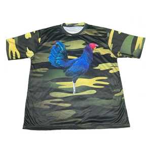 T-shirt personnalisé avec logo camouflage pour coq de combat - T-shirt en polyester sublimé imprimé coq de combat pour homme, style streetwear 180g, vêtements Gamefarm - Product Image 5
