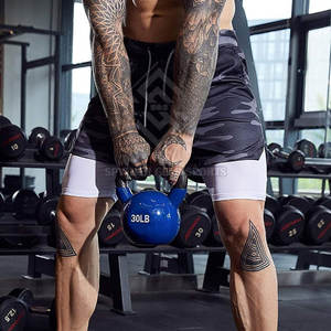 Lightweight Wholesale Price Men Solid Casual <b>Mid</b> Fleece Shorts Comfortable Elastic Eco-Friendly Quick Dry Breathable Drawstring - Product Image 5