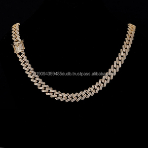Chaîne cubaine en moissanite et diamant, argent sterling 925, bijoux de luxe style hip-hop pour hommes et femmes, vente en gros - Product Image 1