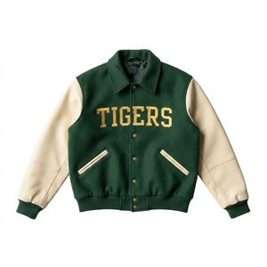 Veste universitaire décontractée d'hiver pour homme, écologique, en mélange de laine, avec logo brodé - Product Image 1