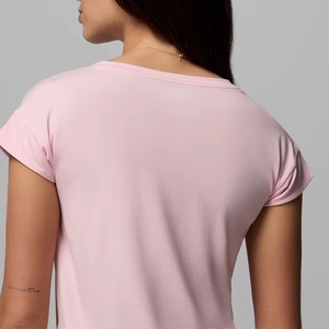 Camisetas de Cuello en V para Mujer, Estampadas Personalizadas, de Verano, Manga Corta, de Algodón Transpirable, Lisas, Casuales, Deportivas - Product Image 6