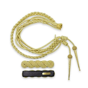 Aiguilletes de alambre de oro OEM para uniformes de servicio, cordones de alambre de oro para eventos, aiguillete de alta calidad con puntas doradas brillantes - Product Image 6