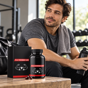 Gélules de performance 15-en-1 à marque privée OEM, 120 unités, soutien énergétique et d'endurance, supplément à base de plantes, logo personnalisé - Product Image 2