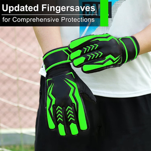 OEM Service Leather Lightweight Durable Breathable <b>Hook</b> Loop Closure Football Goalkeeper Gloves Sports Training - Product Image 2